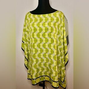 Michael Kors Green and Black Kimono Top